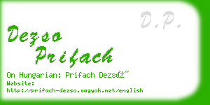 dezso prifach business card